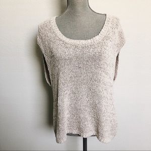 BCBGeneration Woven Knit Sweater Top short sleeve